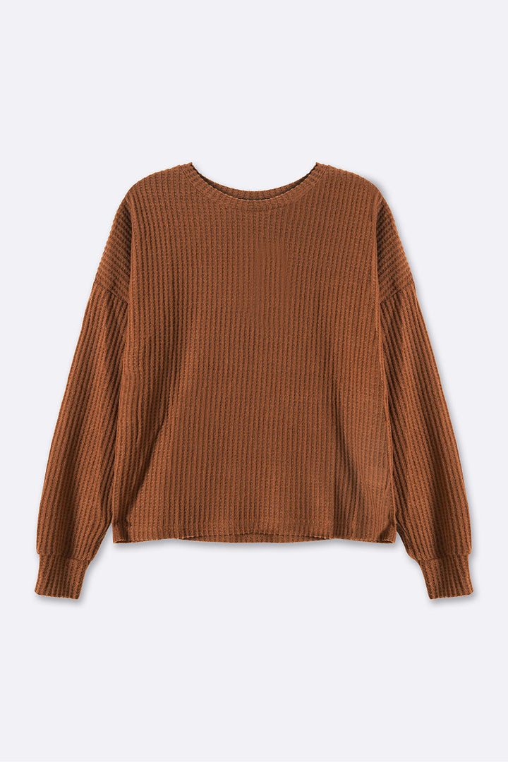 CAMEL TEXTURED TOP