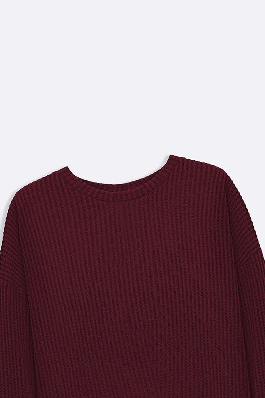 WINE WAFFLE KNIT TOP