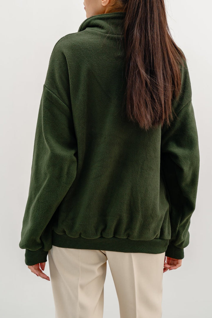 GREEN FLEECE PULL-OVER