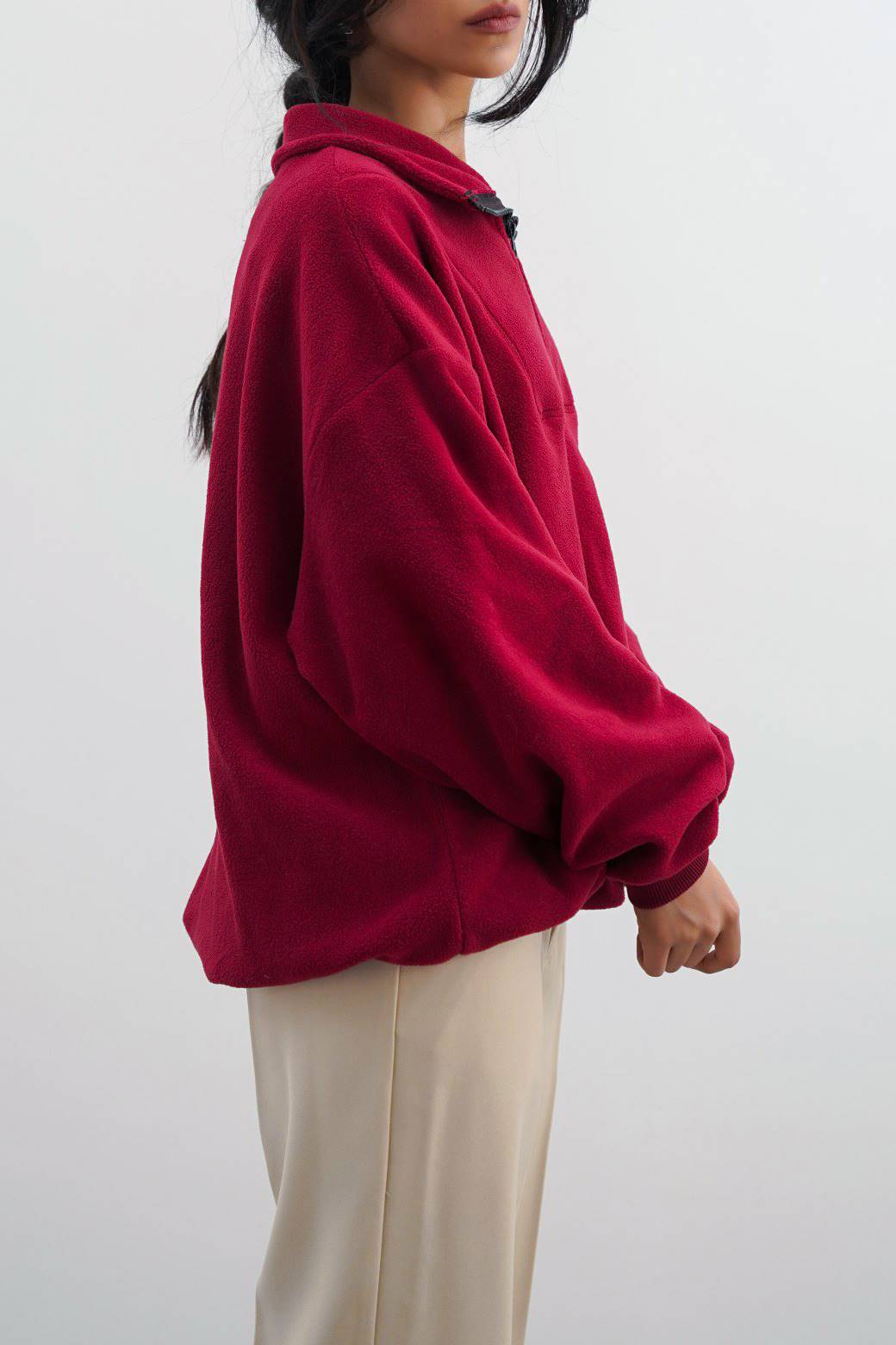 WINE FLEECE PULL-OVER