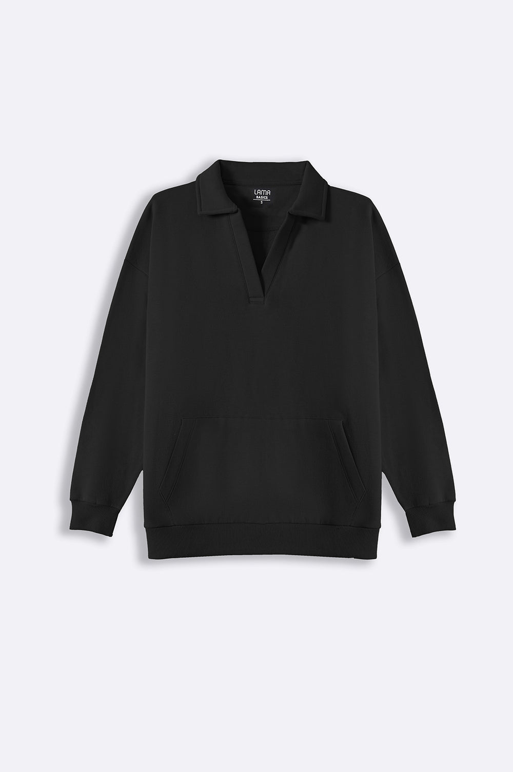 BLACK POLO NECK SWEATSHIRT