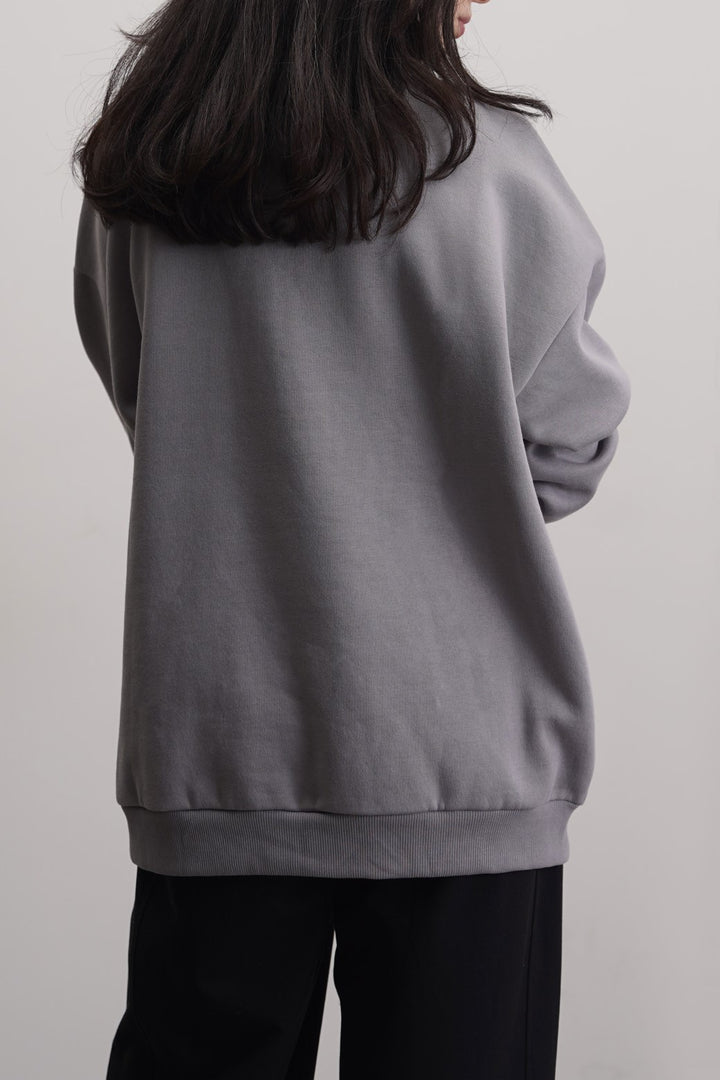 GREY POLO NECK SWEATSHIRT