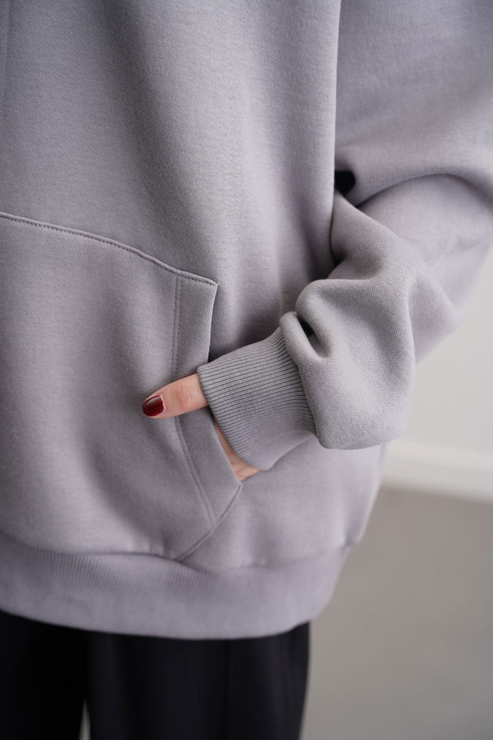 GREY POLO NECK SWEATSHIRT