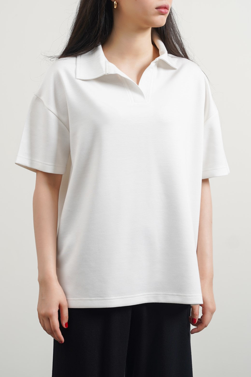 WHITE JOHNNY COLLAR POLO