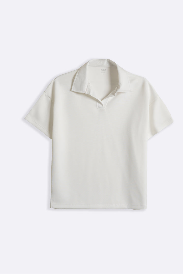 WHITE JOHNNY COLLAR POLO