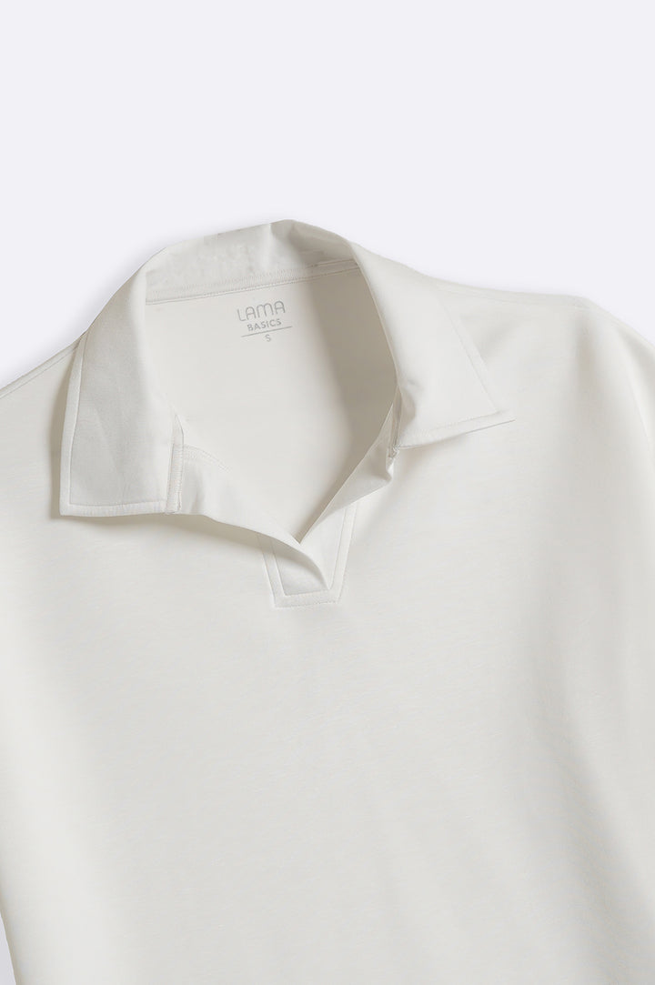 WHITE JOHNNY COLLAR POLO