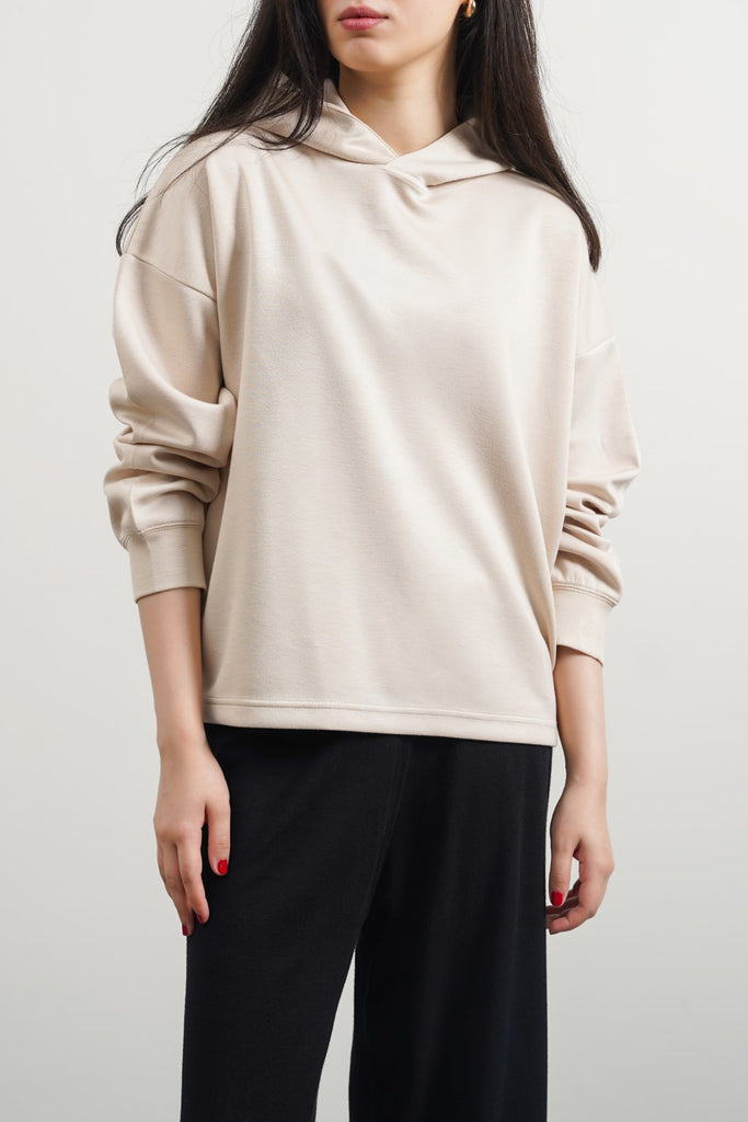 トップス NEOPRENE CROPPED SWEATSHIRT SQUARE LOGO NEOPRENE CROPPED SWEATSHIRT SQUARE LOGO_IVORY