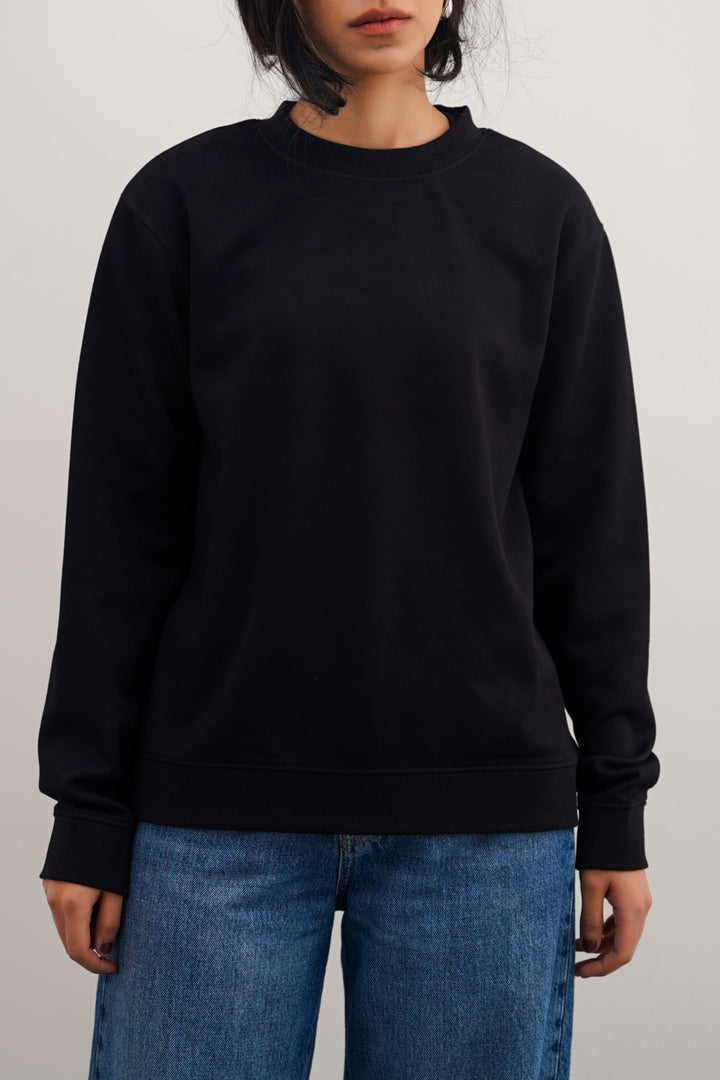 BLACK NEOPRENE SWEATSHIRT