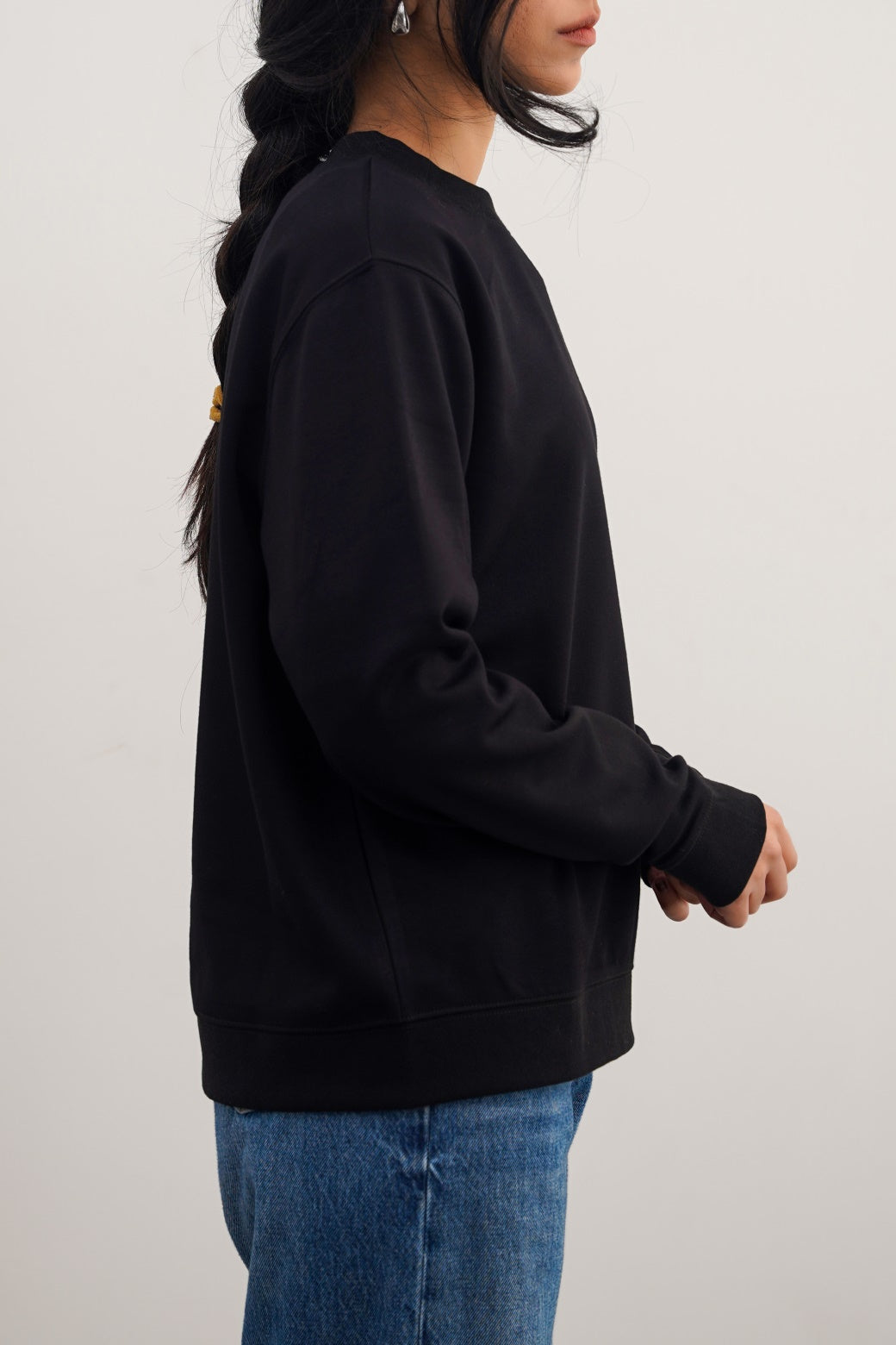 BLACK NEOPRENE SWEATSHIRT