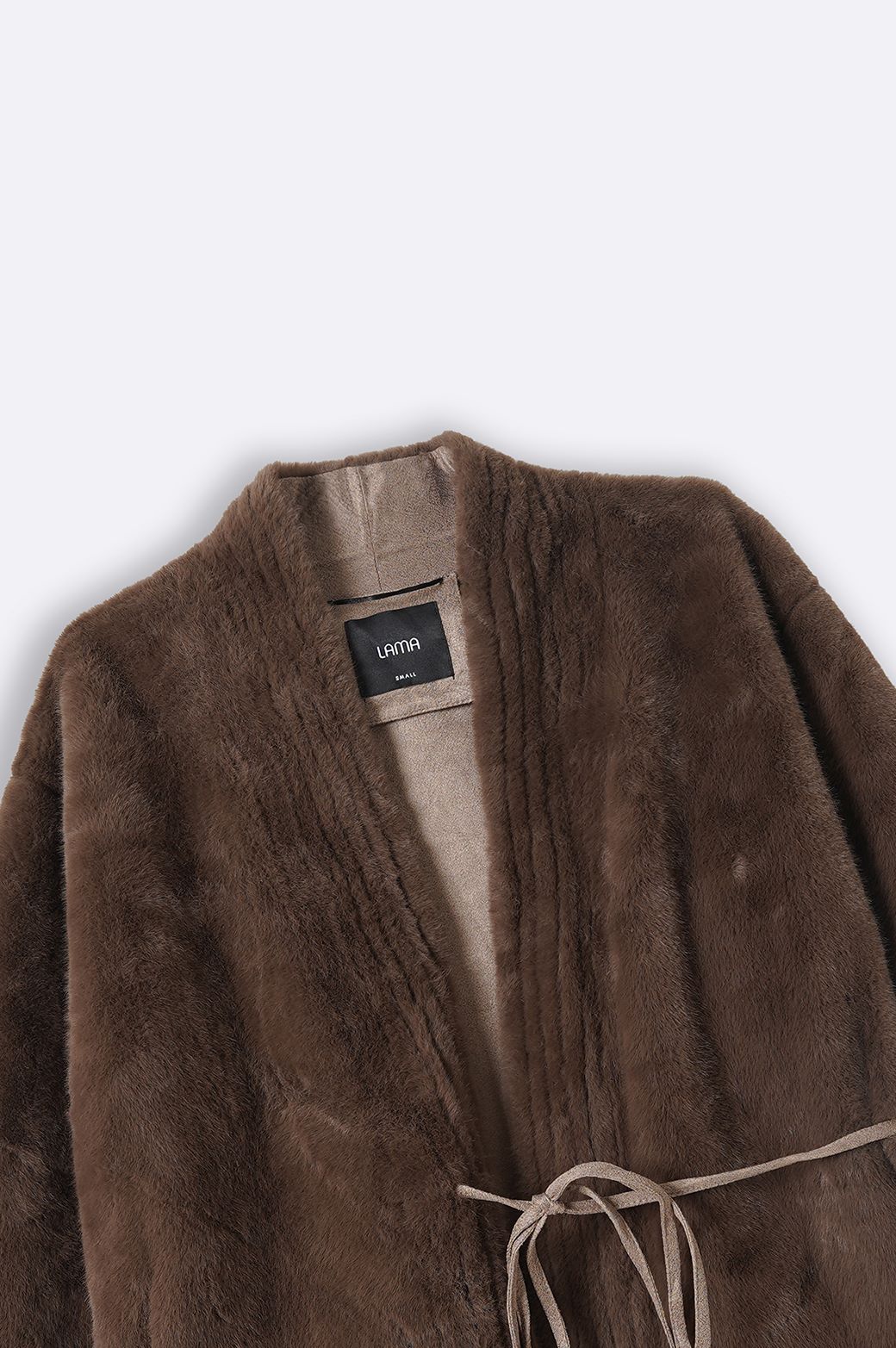 BROWN LUXE FUR WRAP COAT