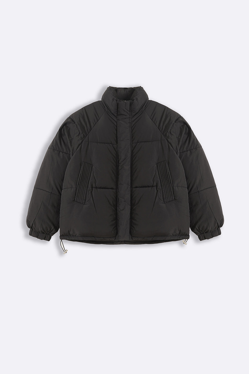 BLACK SHORT PUFFER JACKET