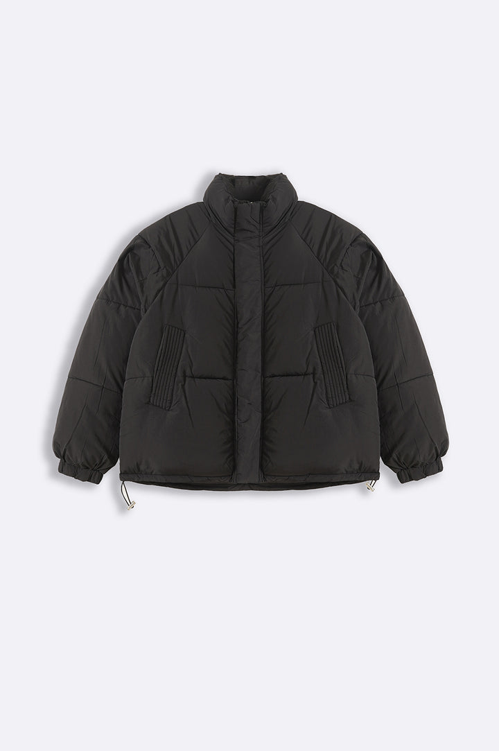 BLACK SHORT PUFFER JACKET