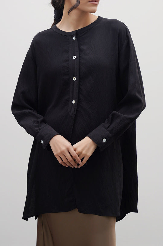 BLACK FLOWY SHIRT