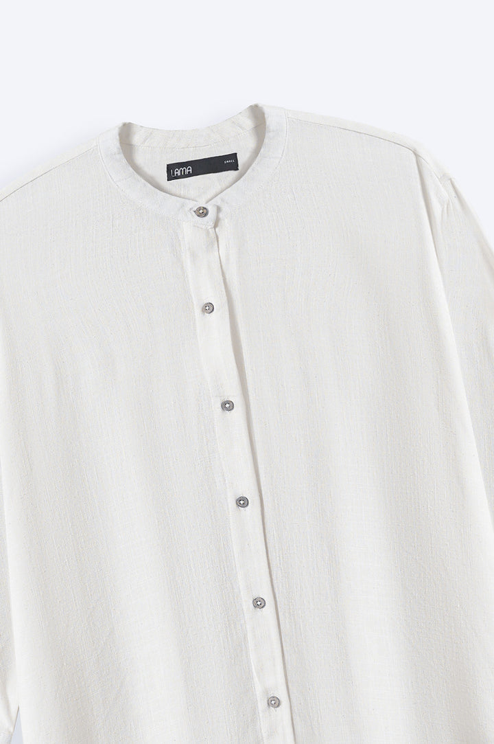 WHITE BAND COLLAR SHIRT