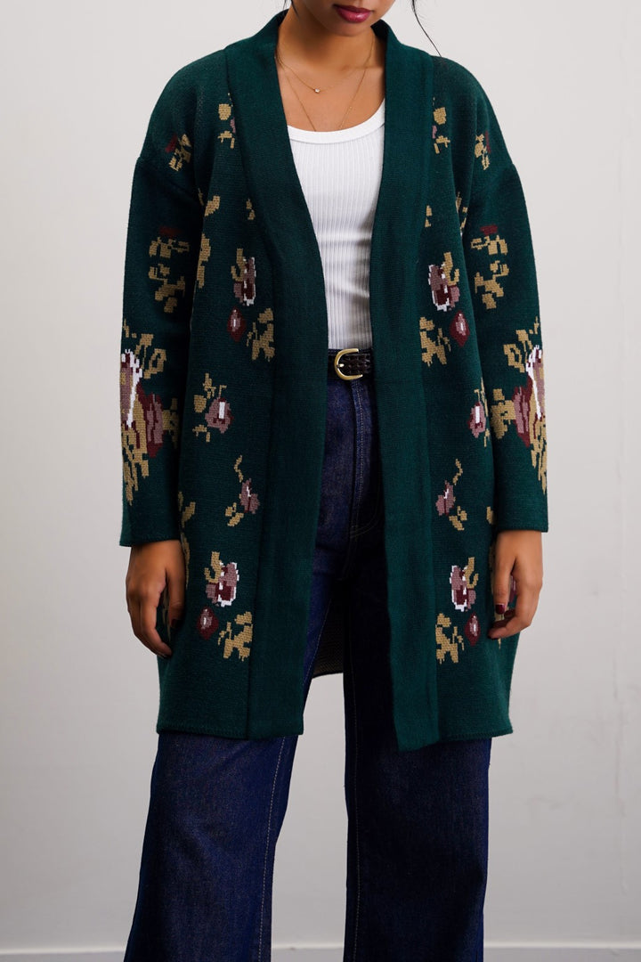 ROSES JACQUARD CARDIGAN