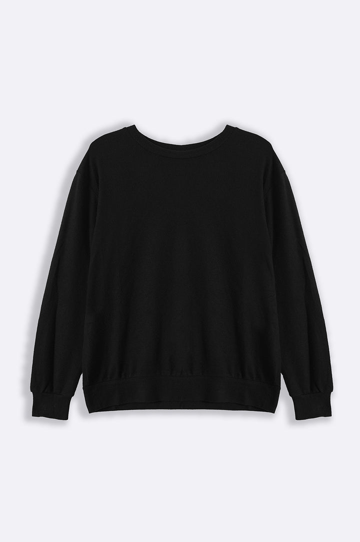 BLACK BASIC SWEATSHIRT