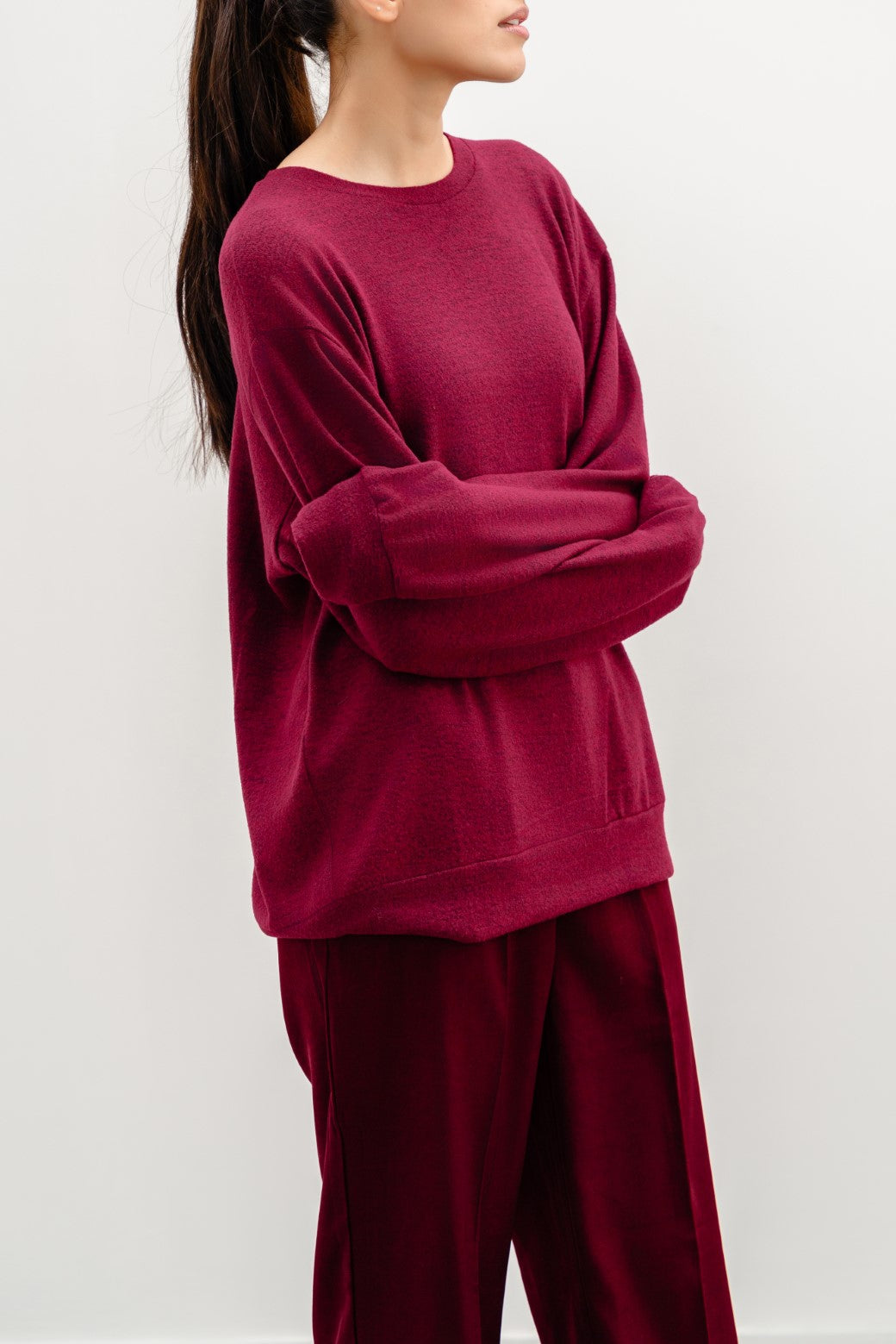 BURGUNDY BASIC SWEATSHIRT