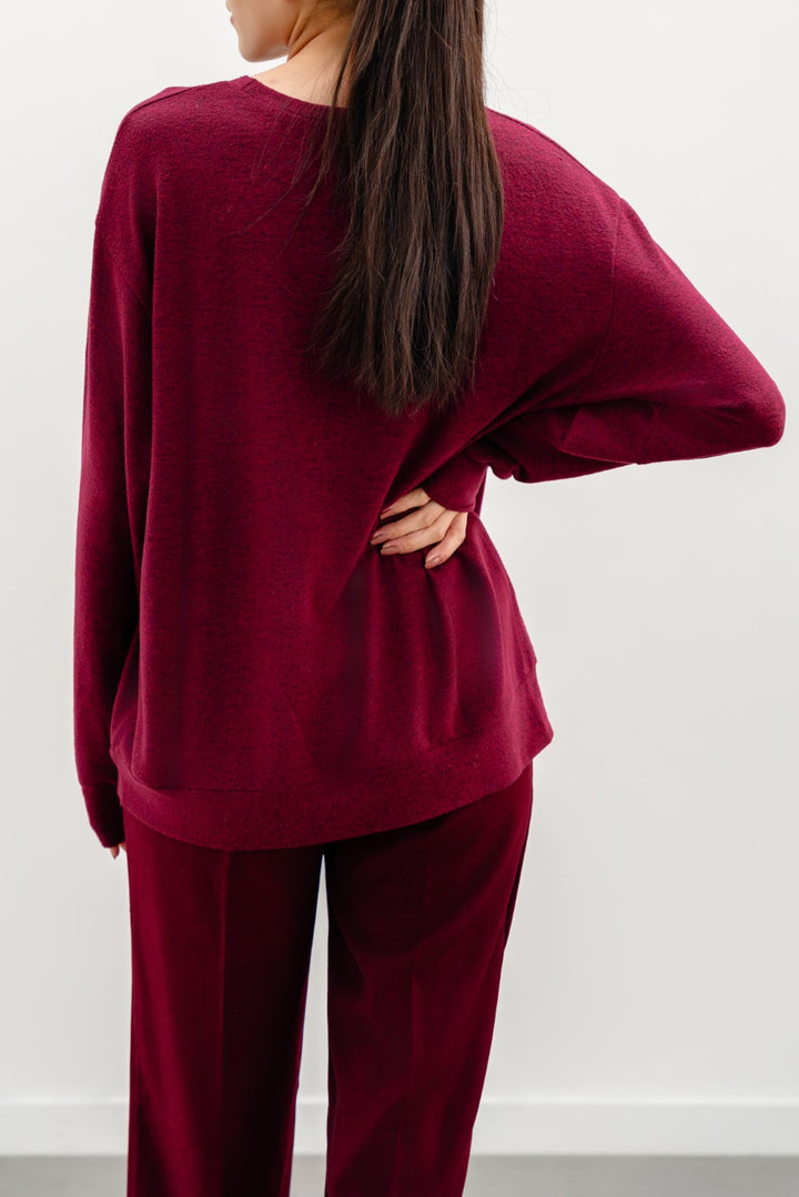 BURGUNDY BASIC SWEATSHIRT