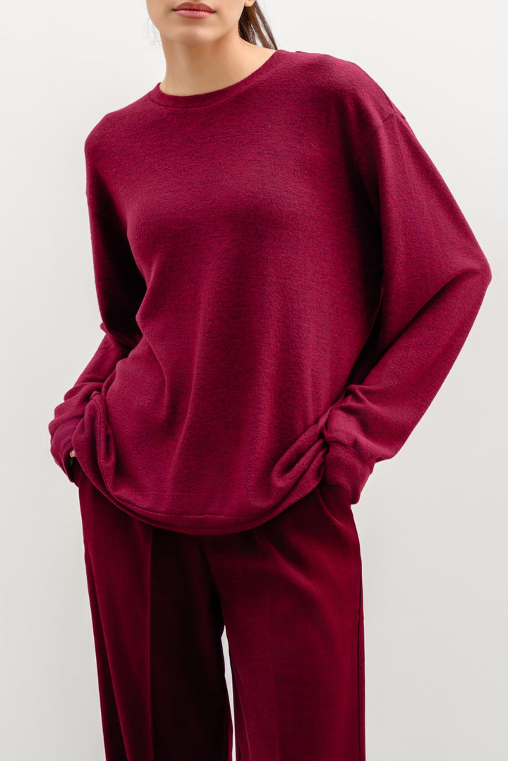 BURGUNDY BASIC SWEATSHIRT