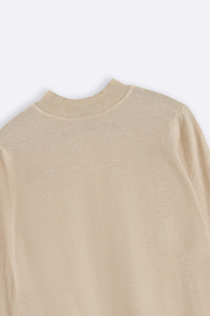 CREAM SOFT KNITTED SWEATER