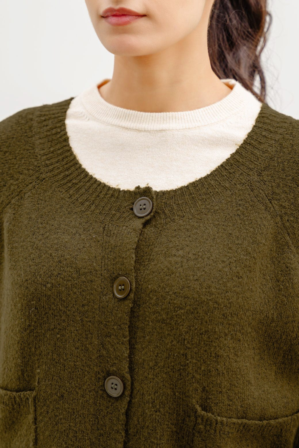 GREEN SOFT KNIT CARDIGAN