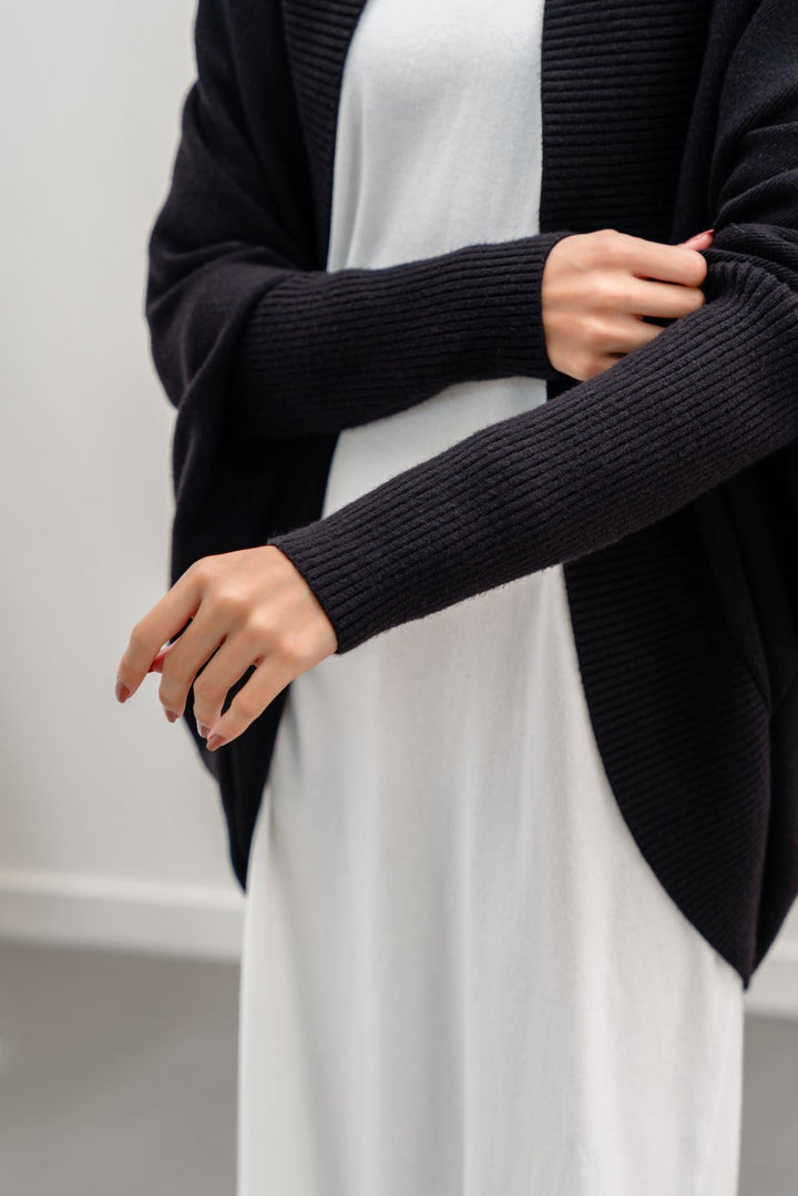 BLACK LUXE SHRUG CARDIGAN