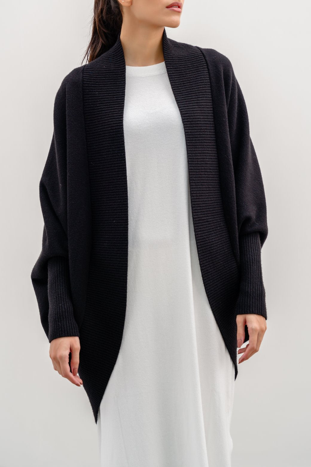 Long black sweater jacket hotsell