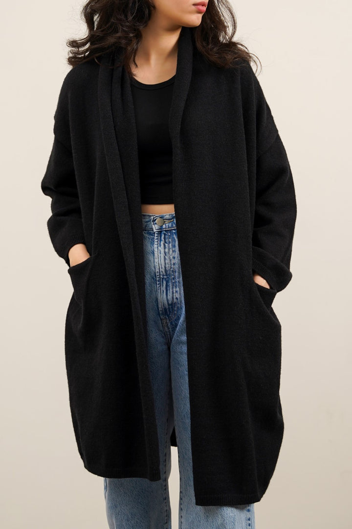 BLACK THE MOM CARDIGAN