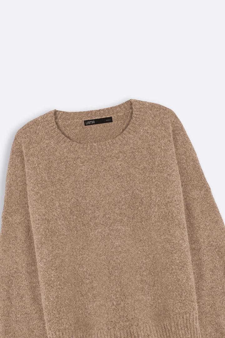 BEIGE FINE KNIT SWEATER