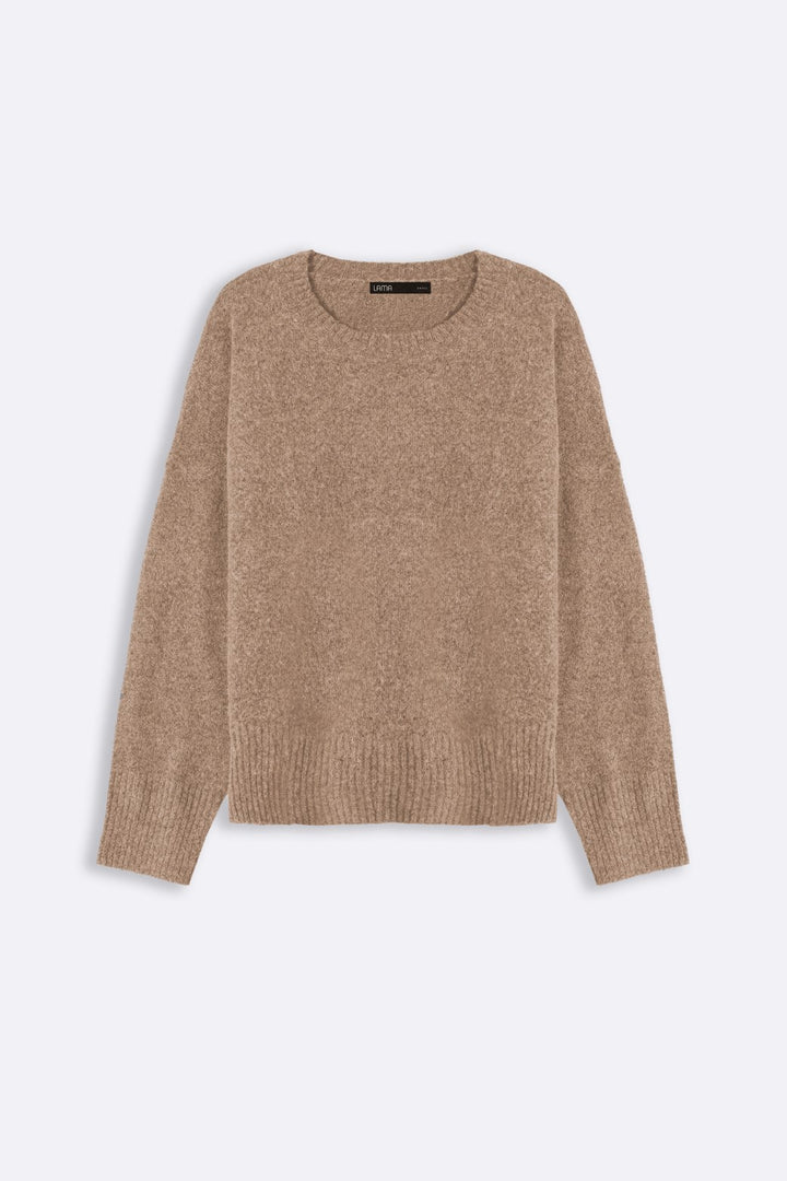 BEIGE FINE KNIT SWEATER