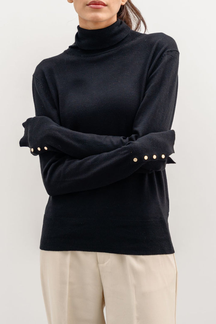 BLACK CLASSIC ROLLNECK SWEATER