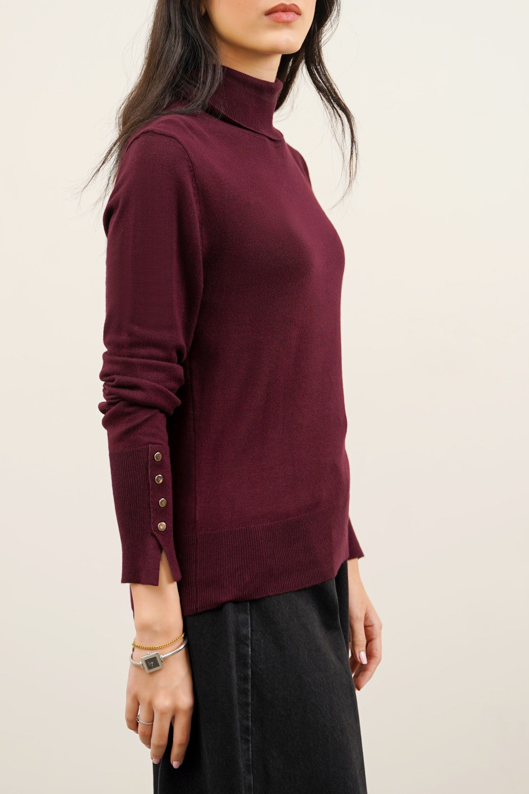 WINE CLASSIC ROLLNECK SWEATER