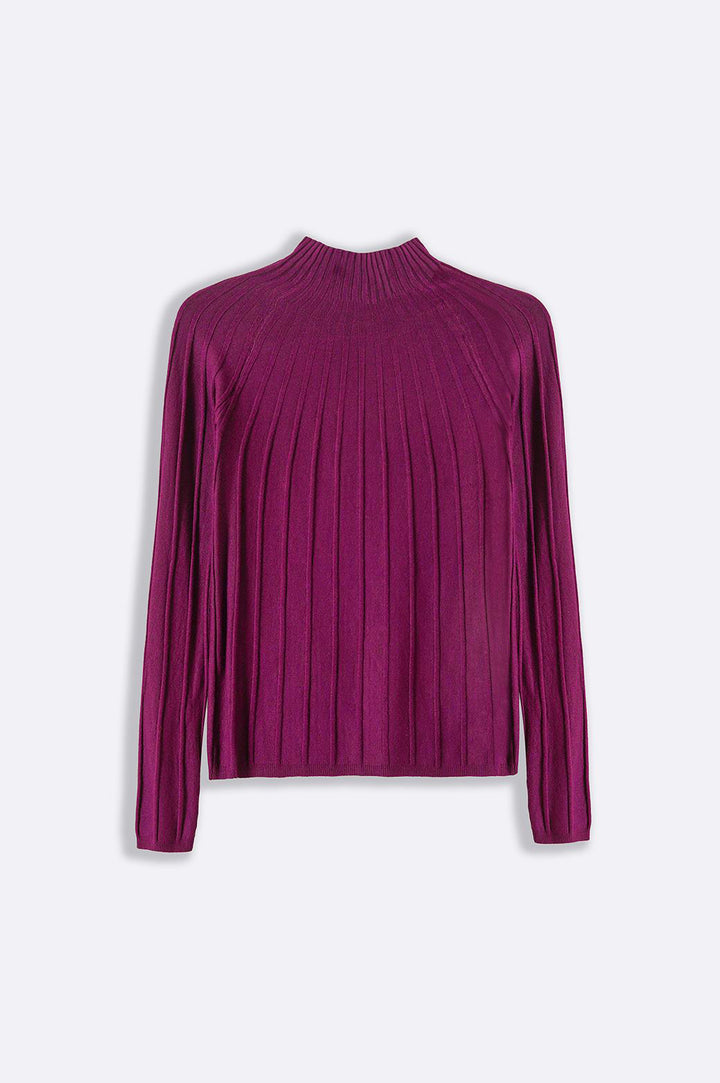 MAROON RIBBED BODYCON SWEATER