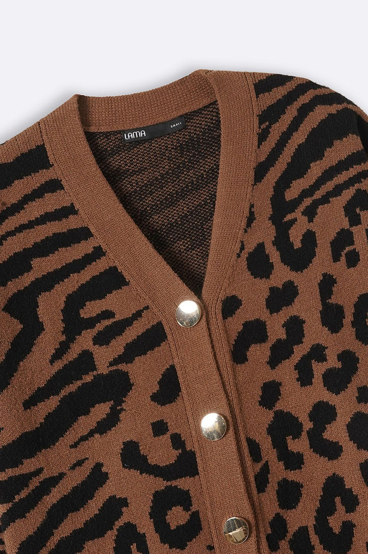 DARK BROWN JUNGLE CARDIGAN