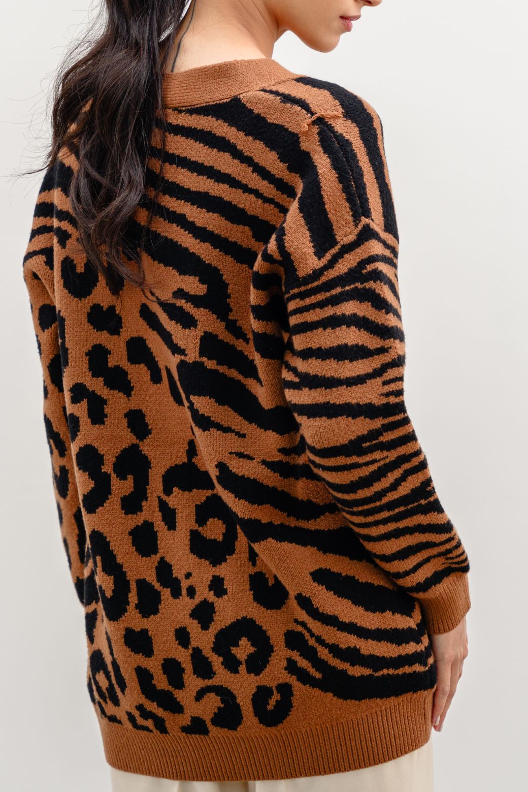 DARK BROWN JUNGLE CARDIGAN