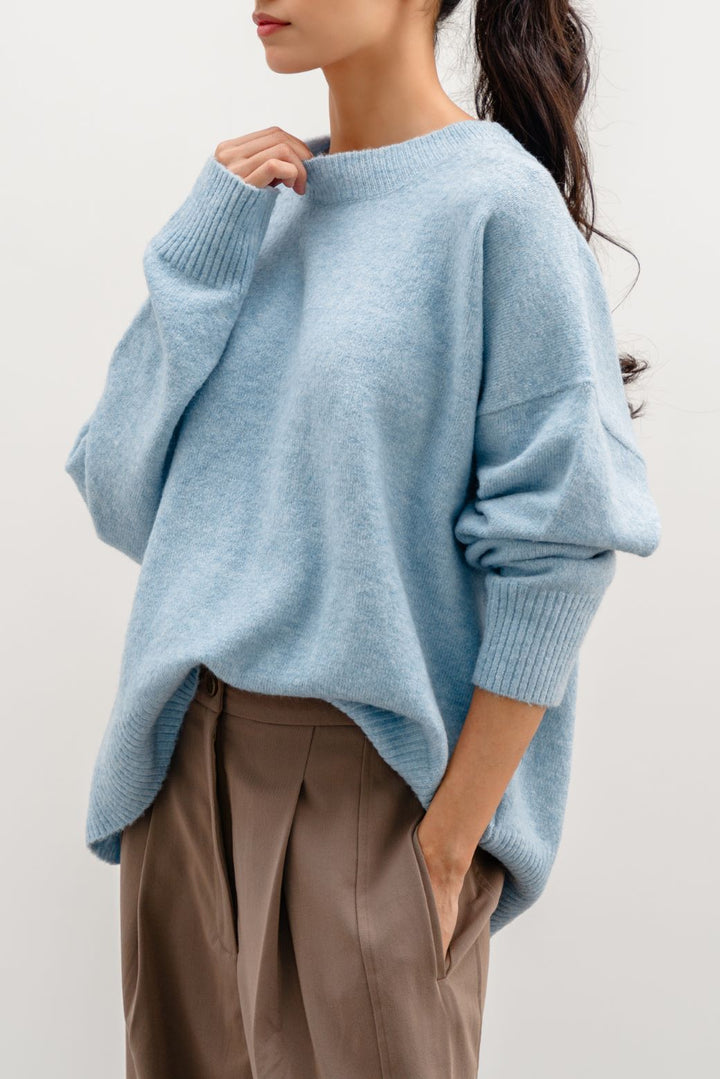 SKY BLUE SOFT KNIT SWEATER