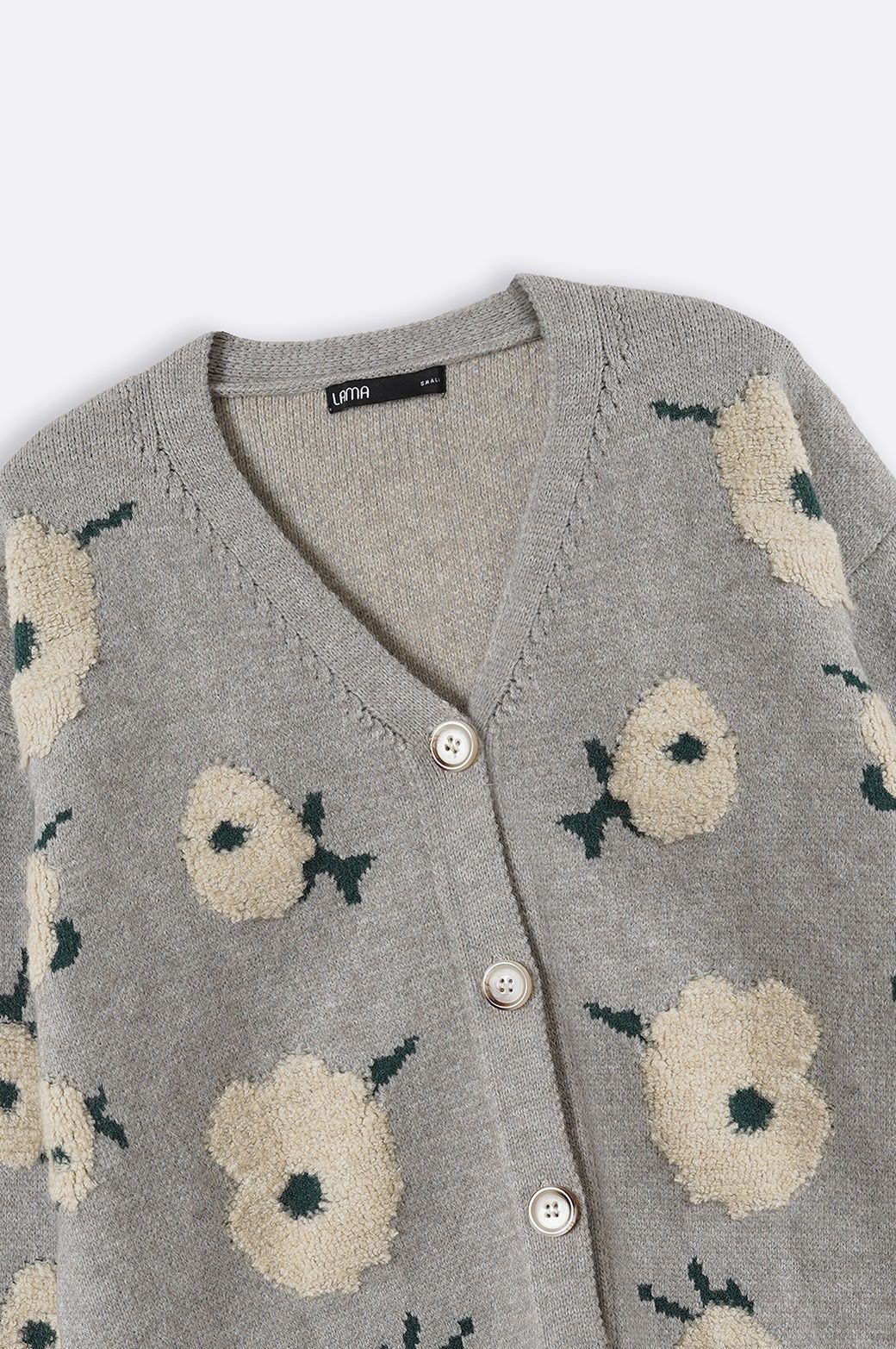 GREY DAISIES JACQUARD CARDIGAN