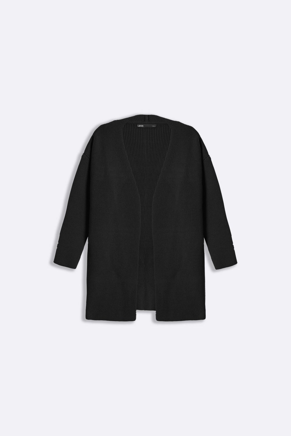 BLACK LONG KNIT CARDIGAN