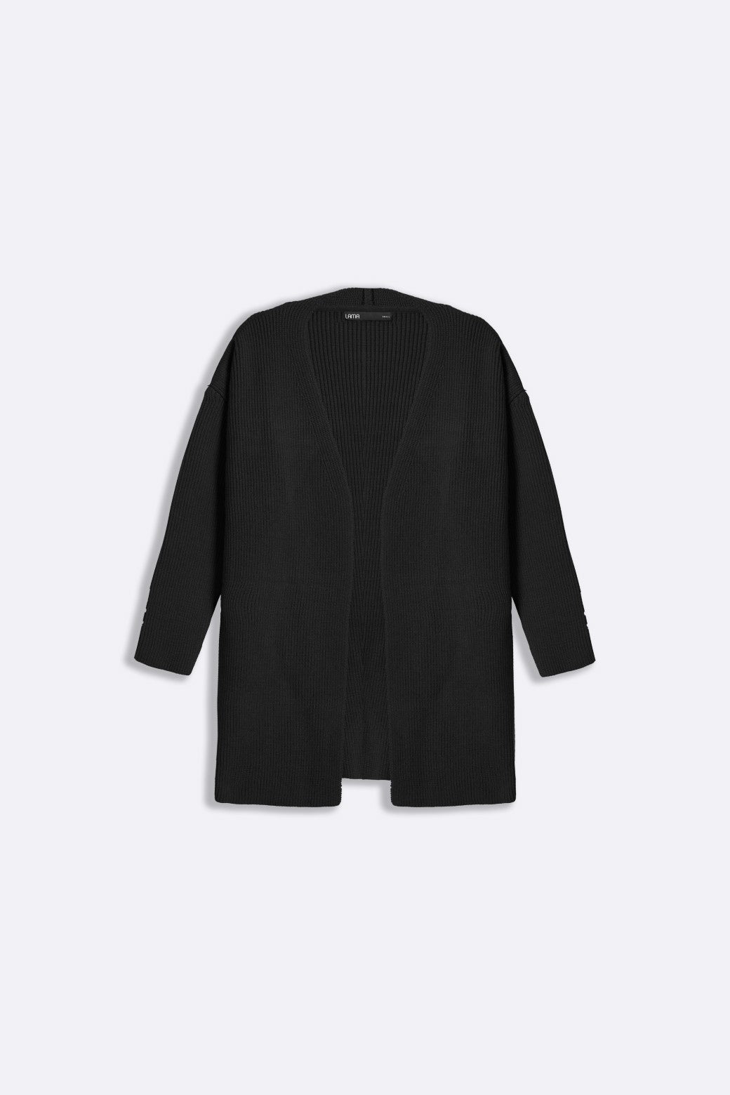 BLACK LONG KNIT CARDIGAN