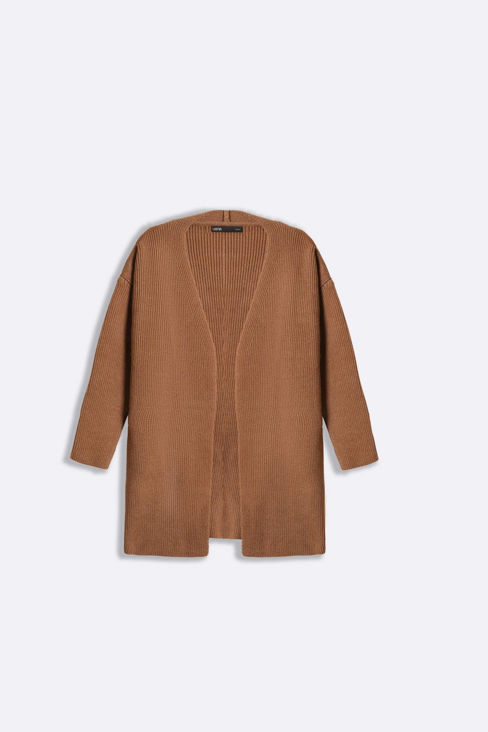 CAMEL LONG KNIT CARDIGAN