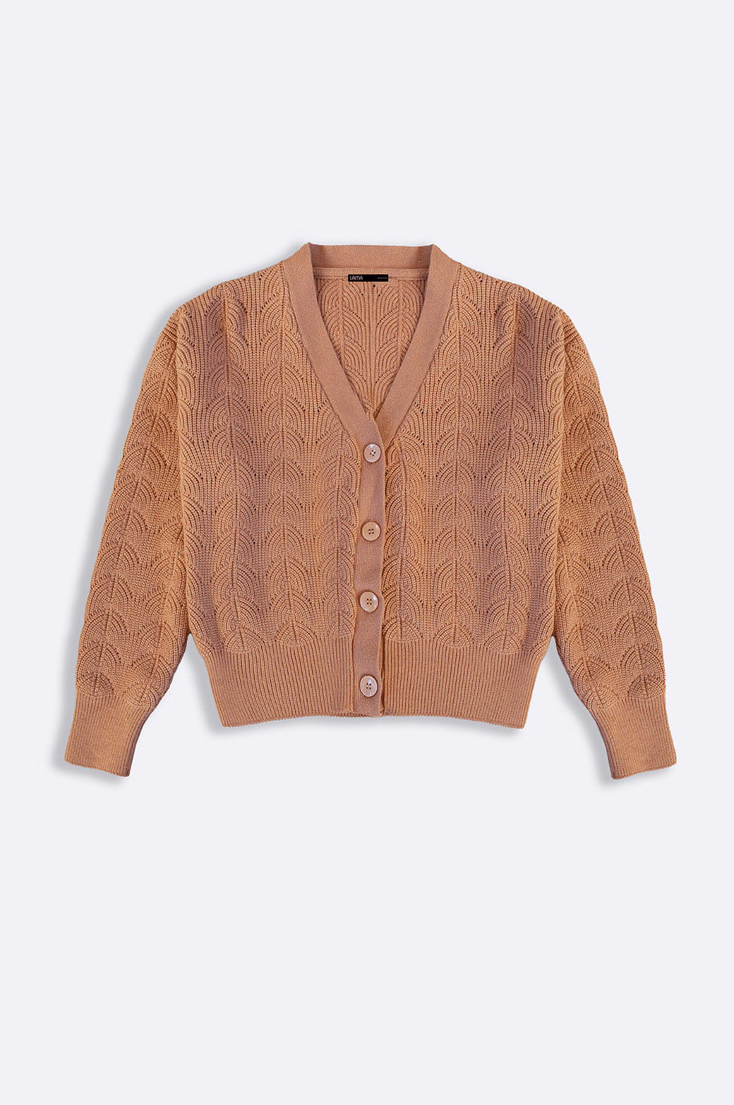 BROWN SOFT-KNIT CARDIGAN