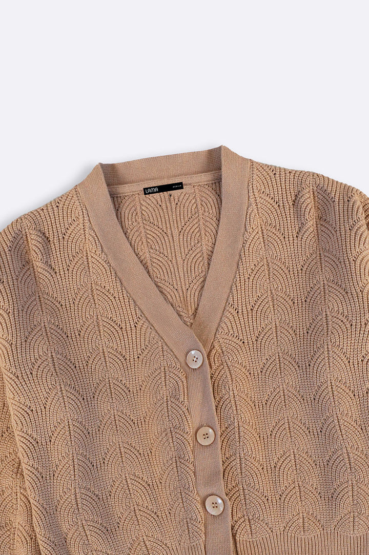 BROWN SOFT KNIT CARDIGAN