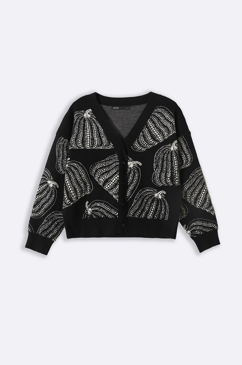 BLACK JACQUARD PUMPKIN CARDIGAN