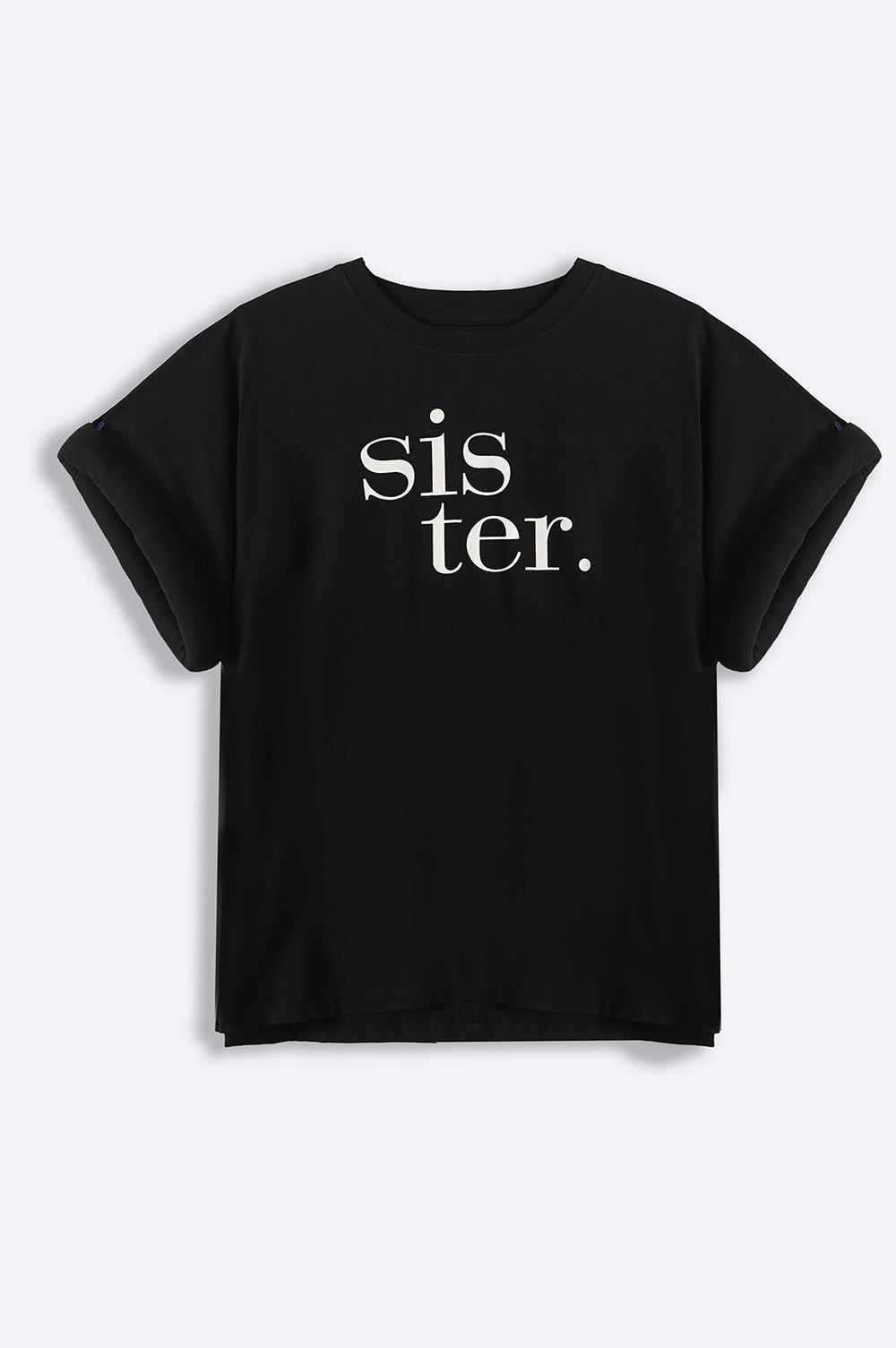 BLACK PILLOW SLEEVE SISTER TEE