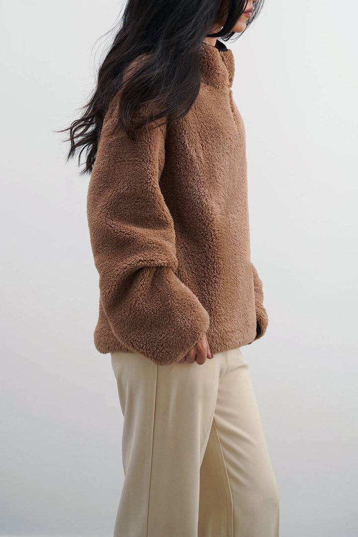 BROWN COSY FUR PULL-OVER