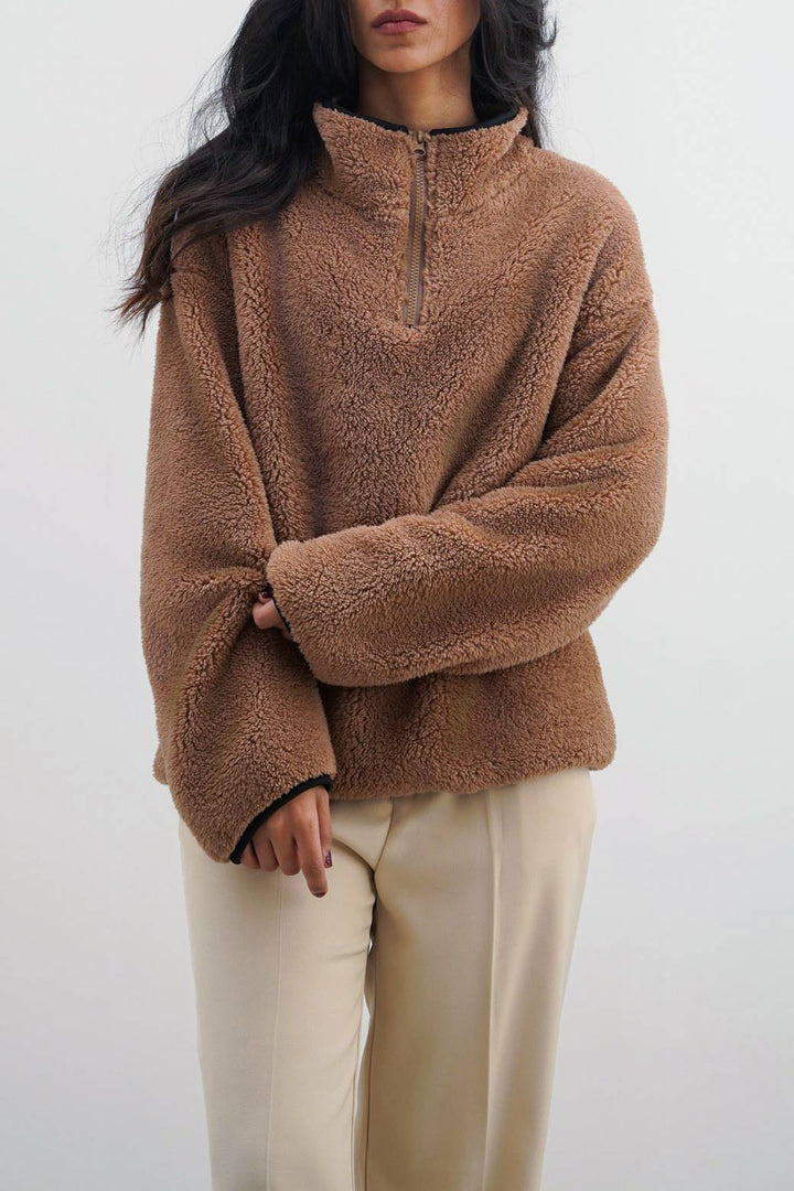 BROWN COSY FUR PULL-OVER