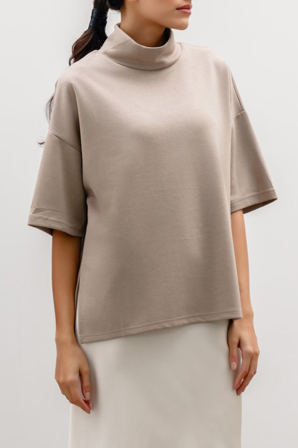 BEIGE NEOPRENE HIGH NECK