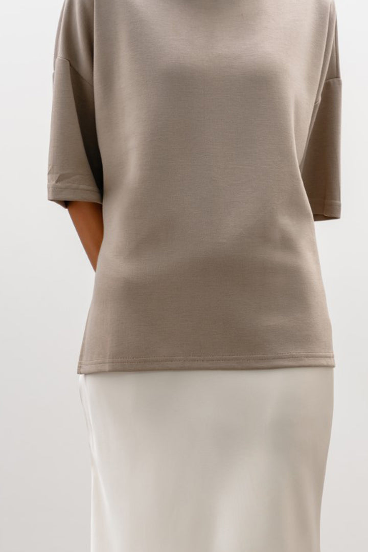 BEIGE NEOPRENE HIGH NECK