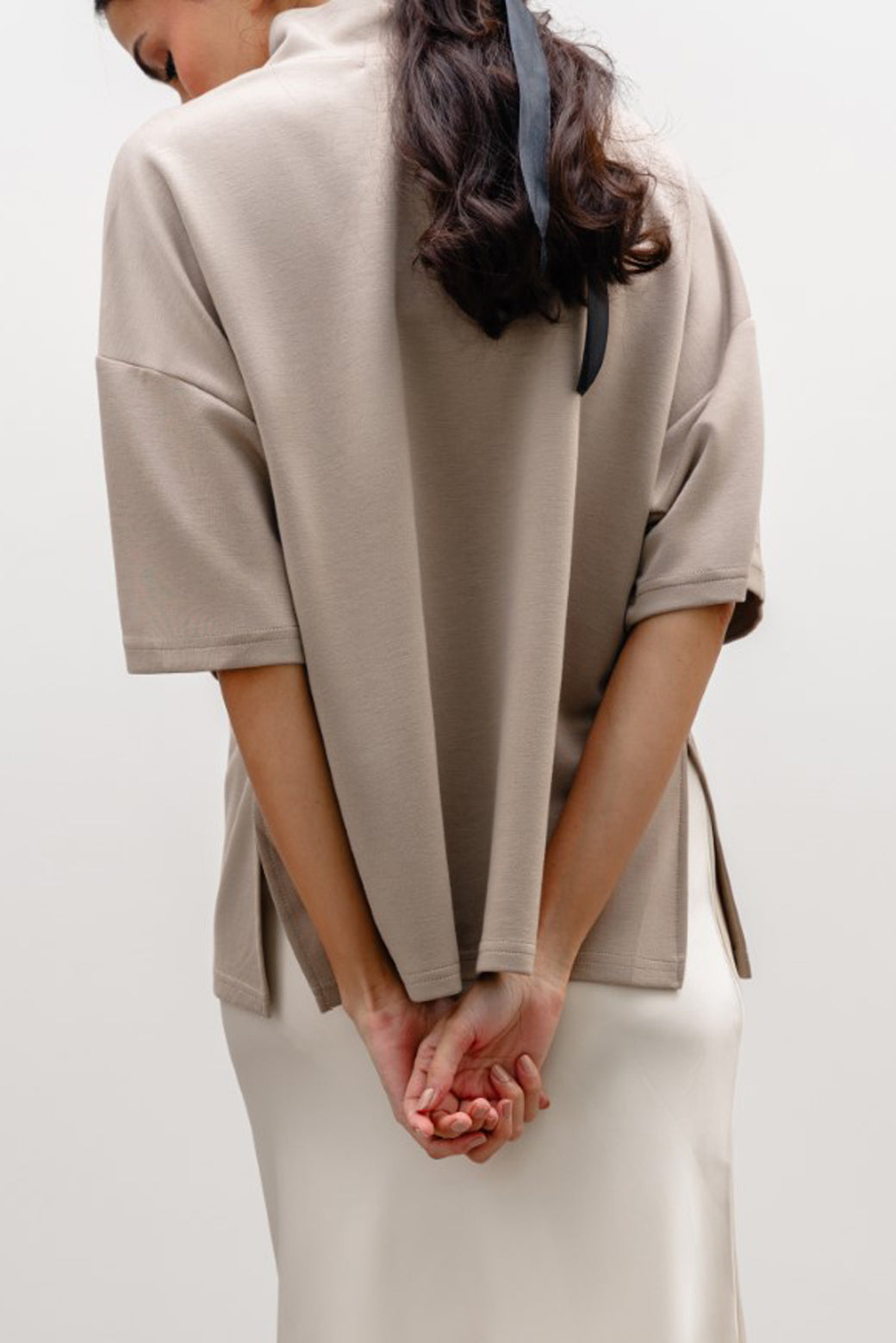 BEIGE NEOPRENE HIGH NECK