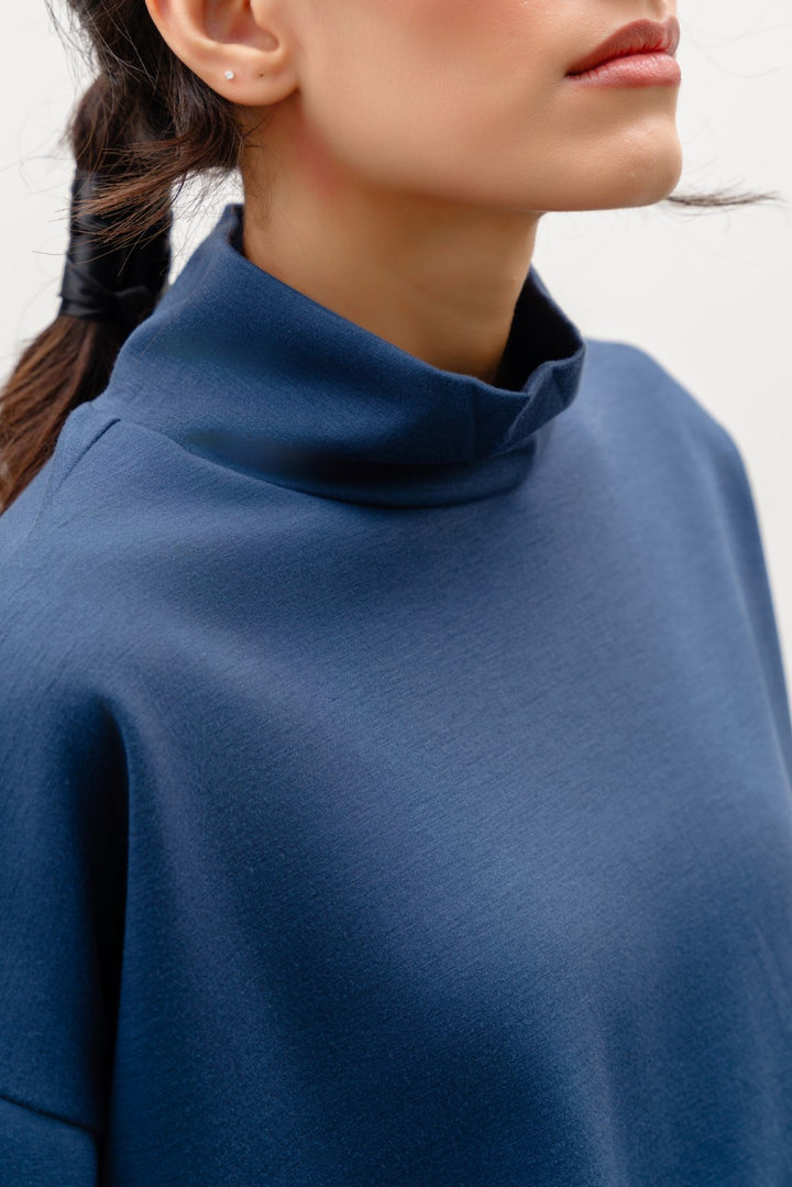 BLUE NEOPRENE HIGH NECK